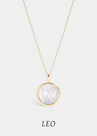 Mother of Pearl Zodiac Charm Necklace