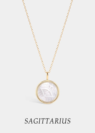 Mother of Pearl Zodiac Charm Necklace