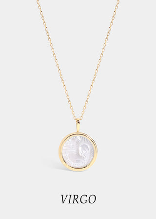 Mother of Pearl Zodiac Charm Necklace