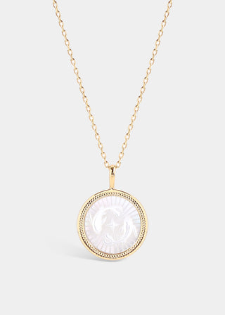 Mother of Pearl Zodiac Charm Necklace