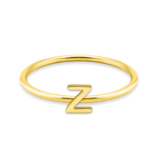Gold Initial letter Stacking Ring (N-Z)