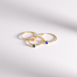 18K Gold Birthstone Stacking Ring