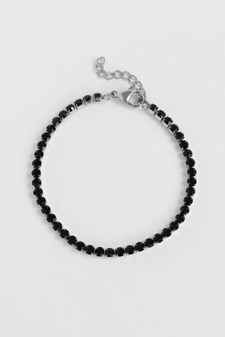 Jet Black Tennis Chain Bracelet