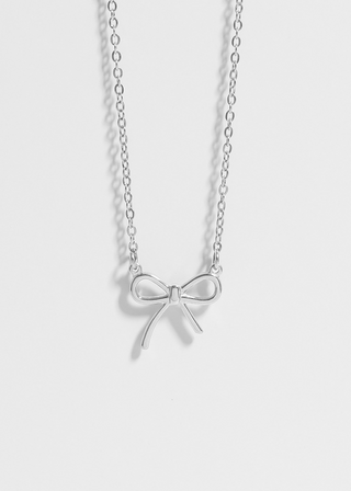 Silver Bow Necklace for women