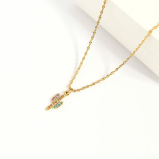 Cactus with CZ Stone Charm