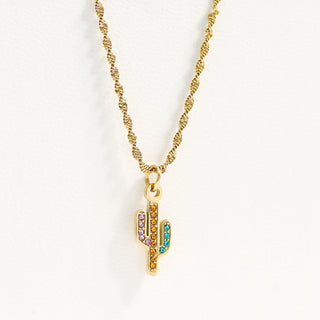 Cactus with CZ Stone Charm