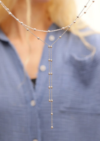 Satellite Chain Lariat Necklace