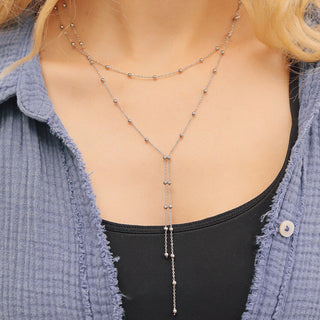 Satellite Chain Lariat Necklace