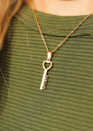 Gold Amour Key Necklace