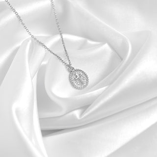 Textured Medallion Cross Charm