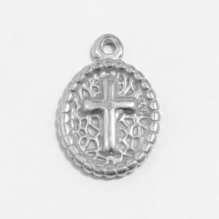 Textured Medallion Cross Charm