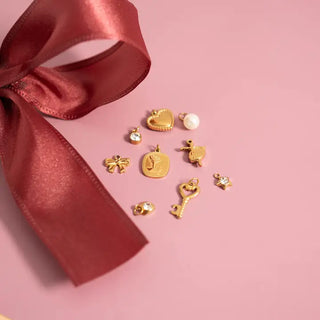 Beaded Trim Heart Charm