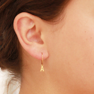 Mini Hoop Initial Earrings Lifestyle