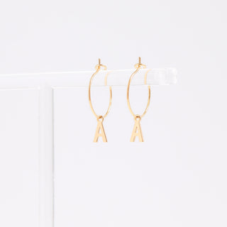 Mini Hoop Initial Earrings