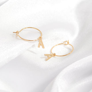 Mini Hoop Initial Earrings