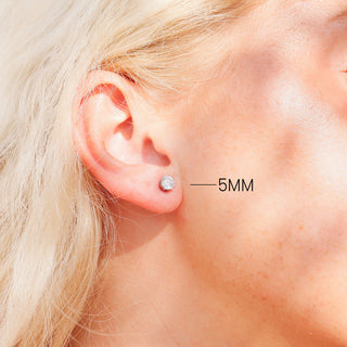 Round CZ Stud Earrings