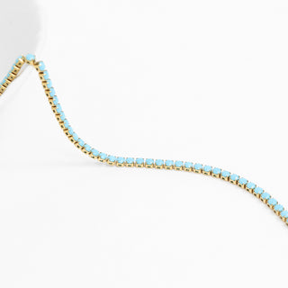 Gold Turquoise Tennis Bracelet