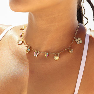 Beaded Trim Heart Charm