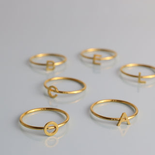 Gold Initial letter Stacking Ring (N-Z)