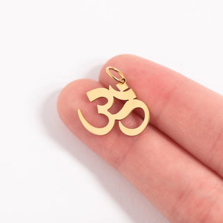 18K Gold PVD Stainless Steel Om Pendant / PDL0173