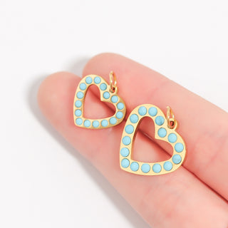 Turquoise Stone Heart Charm