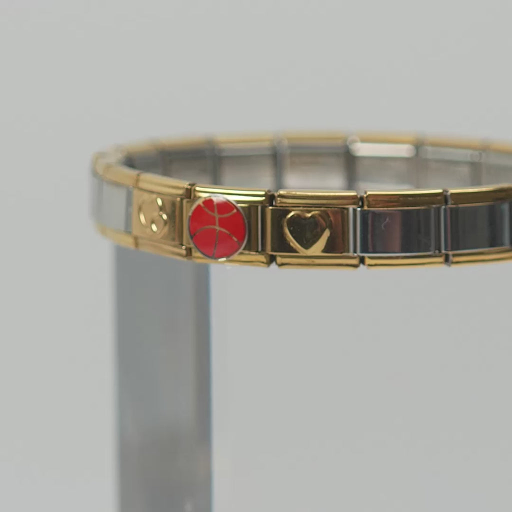 Double Heart Italian Charm- Studio