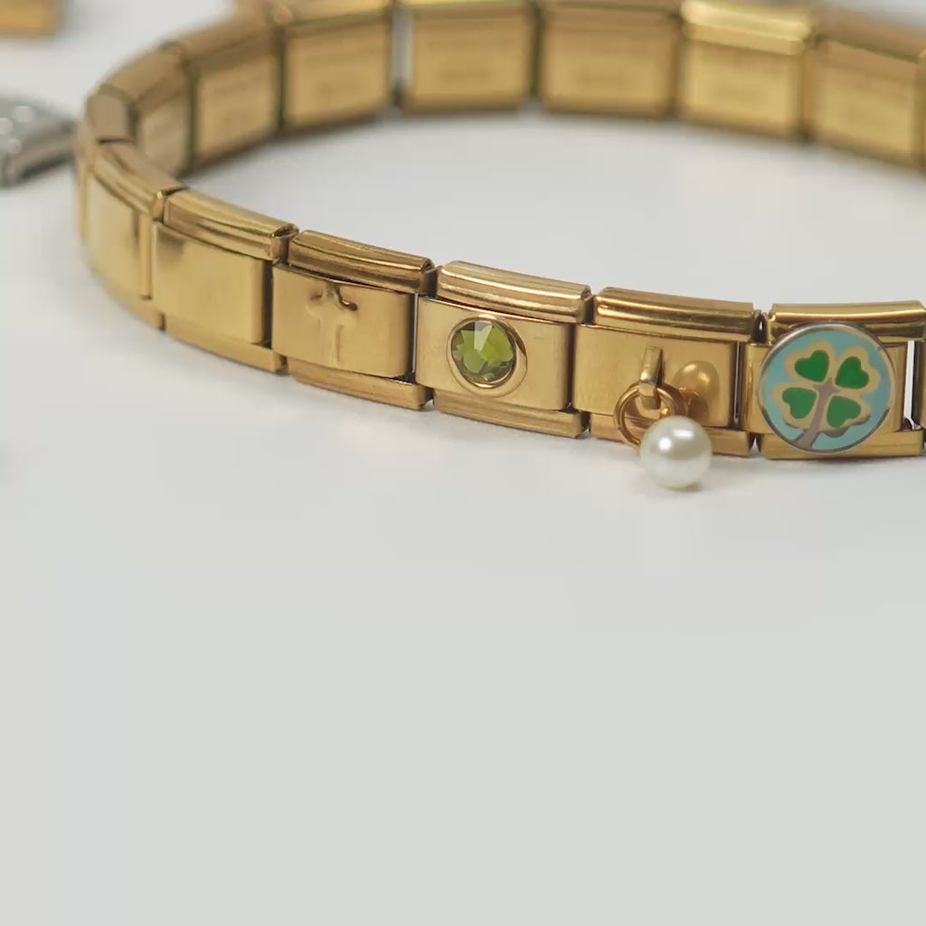 Gold Initial Italian Charm- studio