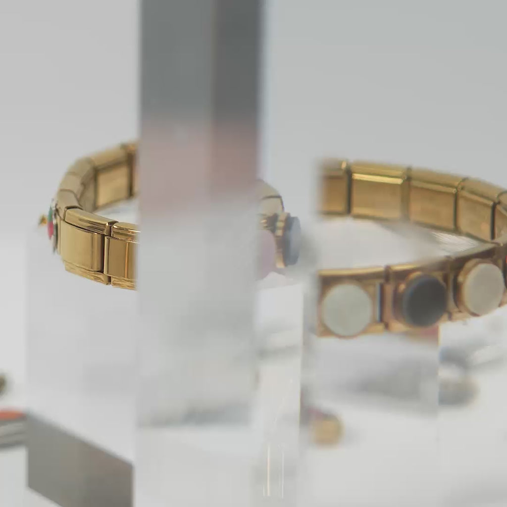 Gold Colorful Stone Italian Charm- Studio