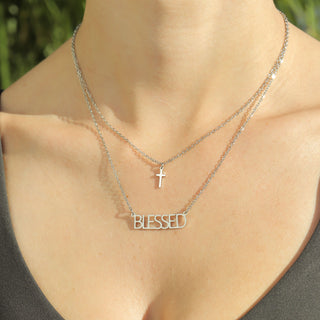 I am "Blessed" Cross Charm Necklace