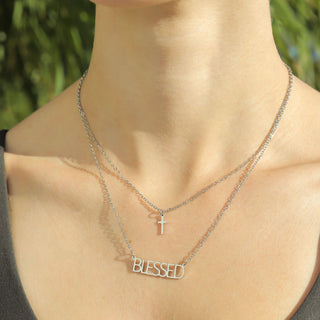 I am "Blessed" Cross Charm Necklace
