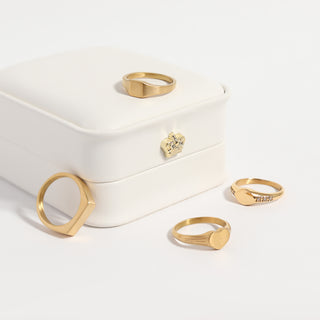 Gold Heart Signet Ring