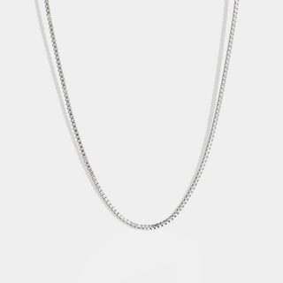 Stainless Steel Silver Dainty Box Chain Necklace