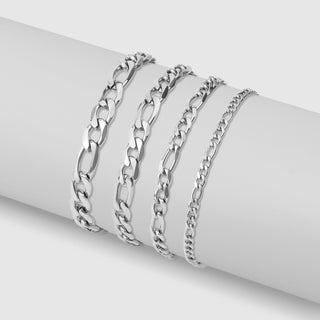 Stainless Steel Figaro Chain Bracelet