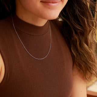 Stainless Steel PVD Coated Crimped Oval Link Chain Necklace / CHN3012