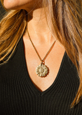 You Are My Sunshine Sunflower Necklace