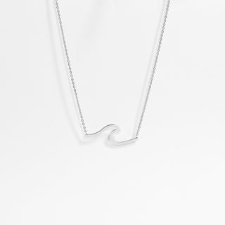 stainless steel silver wave necklace