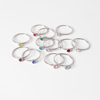 Stainless Steel Birthstone Stacking Ring